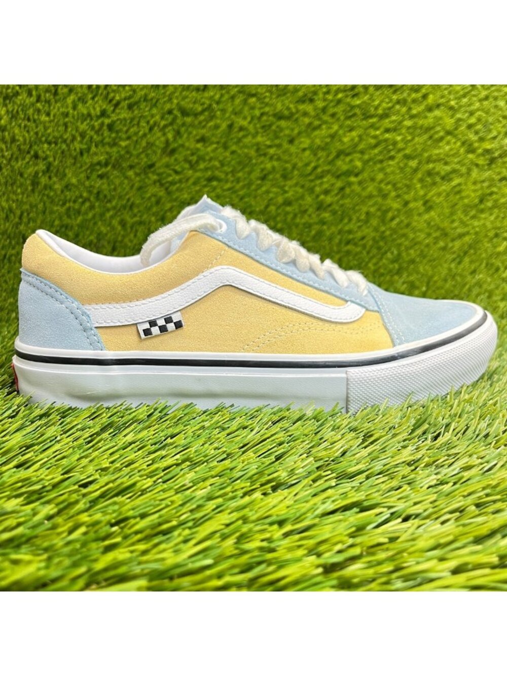 Vans‎ Old Skool Winter Sky Mens Size 6.5 Blue Yellow Athletic Shoes Sneakers